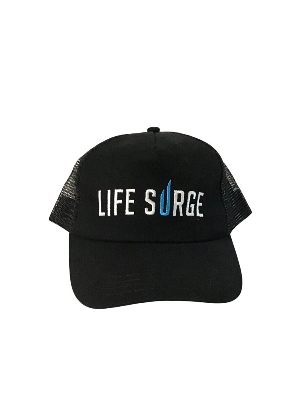 LIFE SURGE SNAP BACK BLACK HAT WITH FRONT LOGO